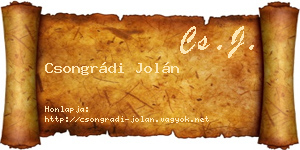 Csongrádi Jolán névjegykártya