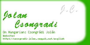 jolan csongradi business card